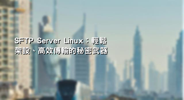 SFTP Server Linux：輕鬆架設、高效傳輸的秘密武器