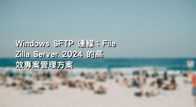 Windows SFTP 連線：FileZilla Server 2024 的高效專案管理方案